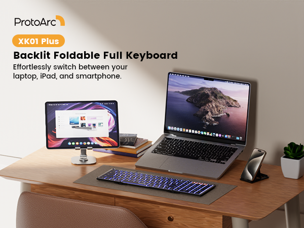 XK01 Plus Backlit Foldable keyboard