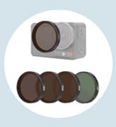 YALLSAME ND CPL Filter Kit for DJI Osmo Action 3/4/5 Pro, 4 Pack Snap-on Neutral Density Polarizi...