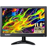 Haiway 11.6 inch Security Monitor, 1366x768 LED Monitor Small HDMI Monitor with Remote Control Bu...