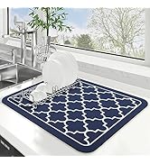 WISELIFE Dish Drying Mat Super Absorbent Drying Mat Large Dish Drying Mats for Kitchen Counter Ea...