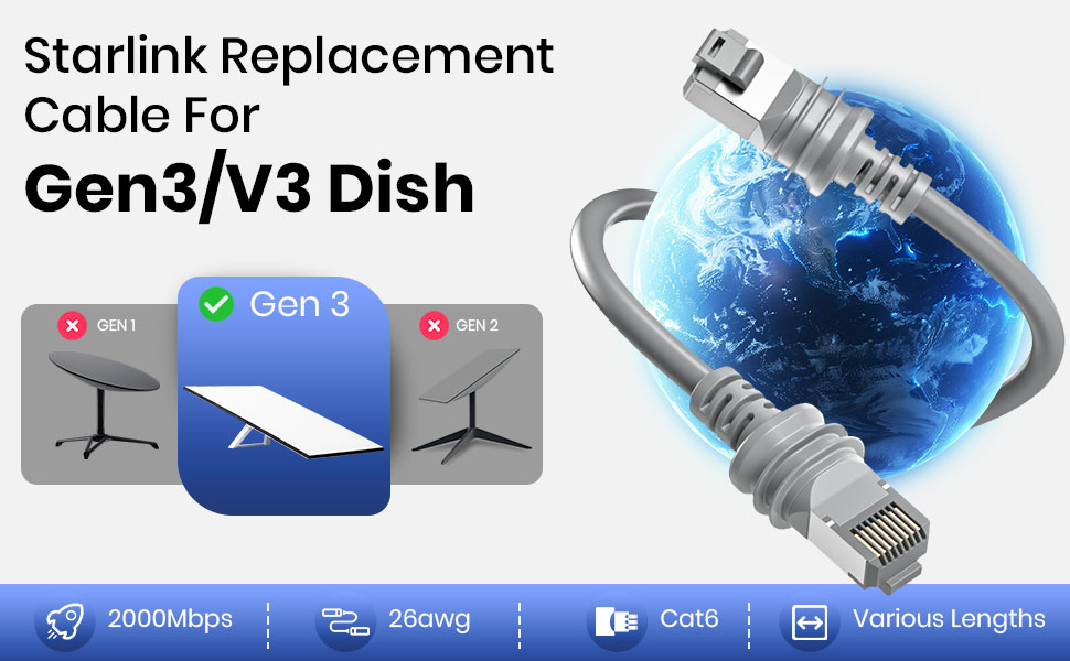 starlink cable gen 3 starlink gen 3 cable link cable starlink ethernet cable starlink extension