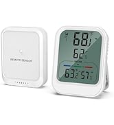 OQIMAX Indoor Outdoor Thermometer Wireless - Digital Room Thermometer Hygrometer with Remote Sens...