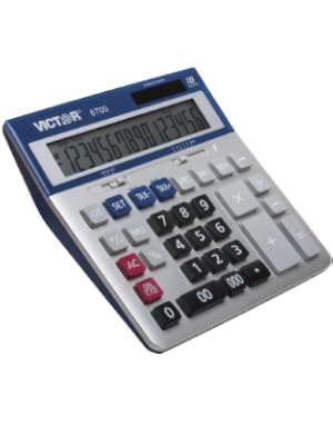 executive blue and silver desktop calculator