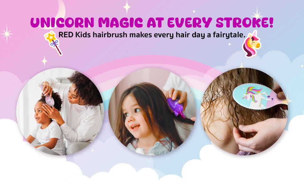 RED KIDS HAIR BRUSH