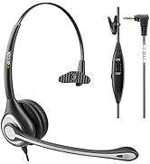 Wantek 2.5mm Telephone Headset with Mic Noise Cancelling, Office Phone Headset Compatible with AT...