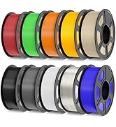 TECBEARS PLA 3D Printer Filament Bundle, 10 KG PLA Filament 1.75mm, Neatly Wound 3D Printing Fila...
