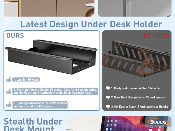 caldigit thunderbolt 3/thunderbolt 4 dock under desk mount