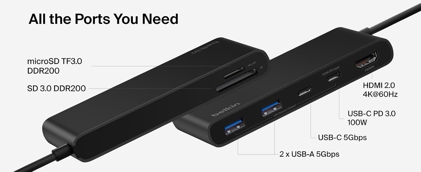 Belkin Connect 7-Port USB-C Hub with Dual USB-C Ports