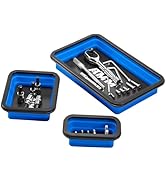 AMM Foldable Magnetic Parts Tray Set, 3 Different Size Magnetic Tool Trays for Bolts Screws Nuts ...