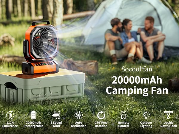 camping fan 20000mAh