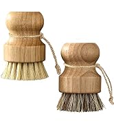 Kitchen Wooden Cleaning Scrubbers for Washing Cast Iron Pan/Pot, Kitchen Cleaning, Set of 2,Made ...