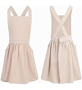 XLSXEXCL Kids Pinafore Apron, Cross Back Apron, Japanese Style Bib Apron Home Clothes