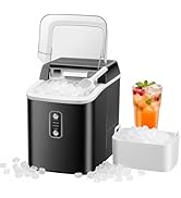 KMFurnila Nugget Ice Maker Countertop, Portable Ice Makers Machine with Removable Basket and Scoo...