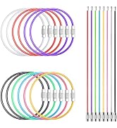 ManTangSun 12 Pack 6" Key Ring Wire Keychain Cable Keyring Keychain Holder Clips Large Loops for ...