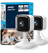 GNCC 2K Indoor Cameras for Home Security with Phone App, 2.4G/5G Baby Monitor, Mini Pet Cam w/Hum...
