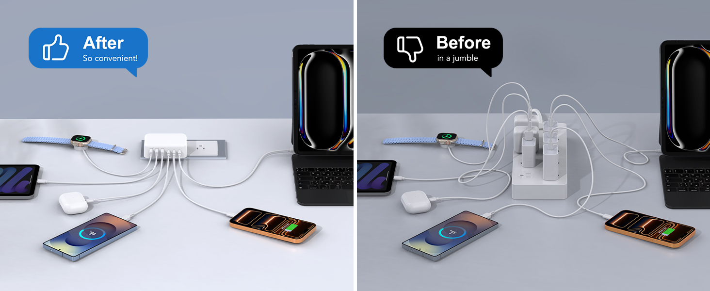 6 in 1 charger block usb