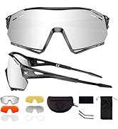 CARBINOX Sports Sunglasses with Multiple Shield Lenses Anti-Glare, 100% UV Protection with Hard C...