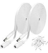 2 Pack DC Power Extension Cable 20ft 2.1mm x 5.5mm Compatible with 12V DC Adapter Cord for CCTV I...