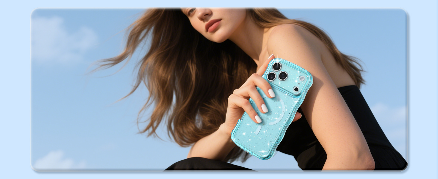 crystal Clear case transparent case magnetic case glitter case Glossy case cute case aesthetic case