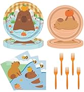 96Pcs Capybara Plates and Napkins Capybara Party Decorations Cartoon Cute Capy Theme Decorations ...