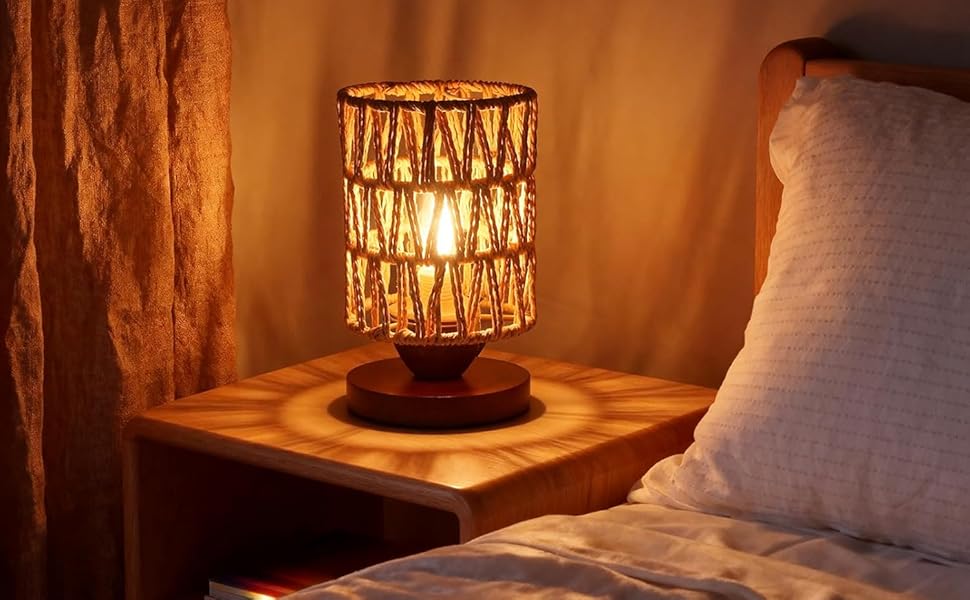 Rattan Lamp Farmhouse Table