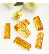 6pcs Feng Shui Golden Bar Figurines, 2.5'' Crystal Glass Gold Brick Bullion Paperweight Good Luck...