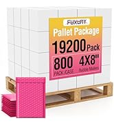 Fuxury Bubble Mailers 4x8" Pink Padded Envelopes 19200 Pack Bulk Strong Adhesion Full Pallet of P...