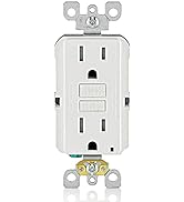 Leviton GFCI Outlet, 15 Amp, Self Test, Tamper-Resistant with LED Indicator Light, Protection fro...