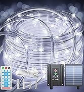 ICRGB Solar Rope Lights Outdoor, 72FT 200 LED Solar Rope Lights, Outdoor IP67 Waterproof 8 Modes ...