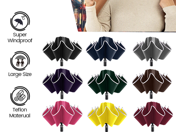 large windproof inverted umbrellas-9 colors