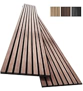 2-Pack Acoustic Wood Wall Panels - Wood Slat Wall Panels for Interior Wall Decor - Soundproof Woo...