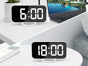 led mirror digital alarm clock