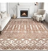 Area Rug Living Room Rugs - 9x12 Washable Large Soft Neutral Boho Moroccan Bohemian Farmhouse Rug...