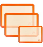 Silicone Baking Mat, Set of 3 Reusable Non-Stick Food Safe Baking Sheets for Cookies,for Making C...