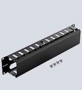 VCELINK 2U Server Rack Cable Management, 12-Slot Horizontal Carbon Steel Rack Cable Management fo...