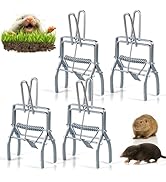 Mole Trap Gopher Trap Metal Tactical Rat Vole Traps Outdoor,4 Pcs Reusable Heavy Duty Galvanized ...
