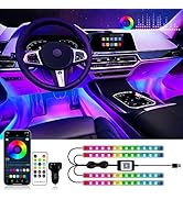 RGB Interior Car Strip Lights with Smart APP Control, Music Sync Under Dash Footwell Automotive L...