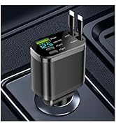 5 in 1 Retractable Car Charger Adapter,Upgraded Car Phone Charger with PD 30W Cable &amp; USB Fast Ch...