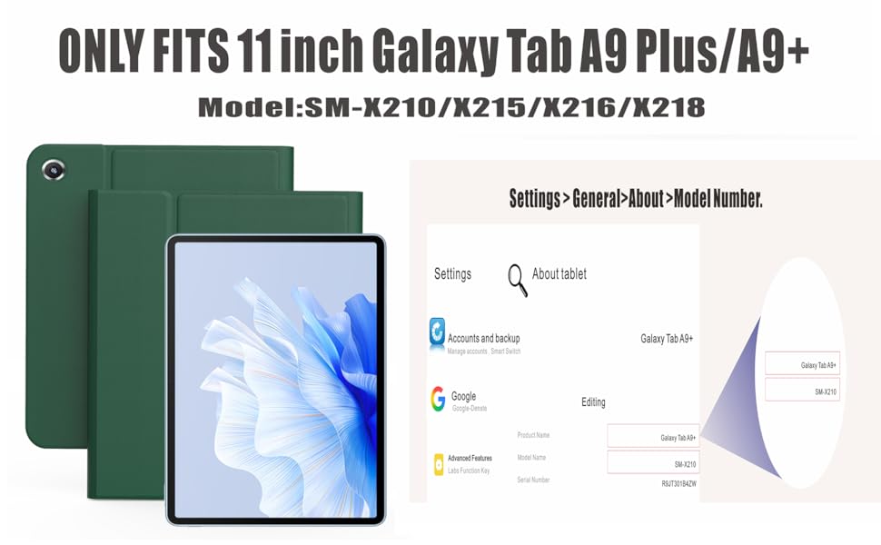 galaxy tab A9 plus case with keyboard
