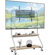 Mobile TV Stand with Storage Shelves, Heavy Duty Rolling Floor TV Stand with Wheels for 42-85" TV...