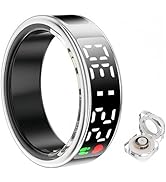 Smart Ring Health Fitness Tracker, Touch Screen Smart Ring for Men and Women, Sleeping Steps Hear...