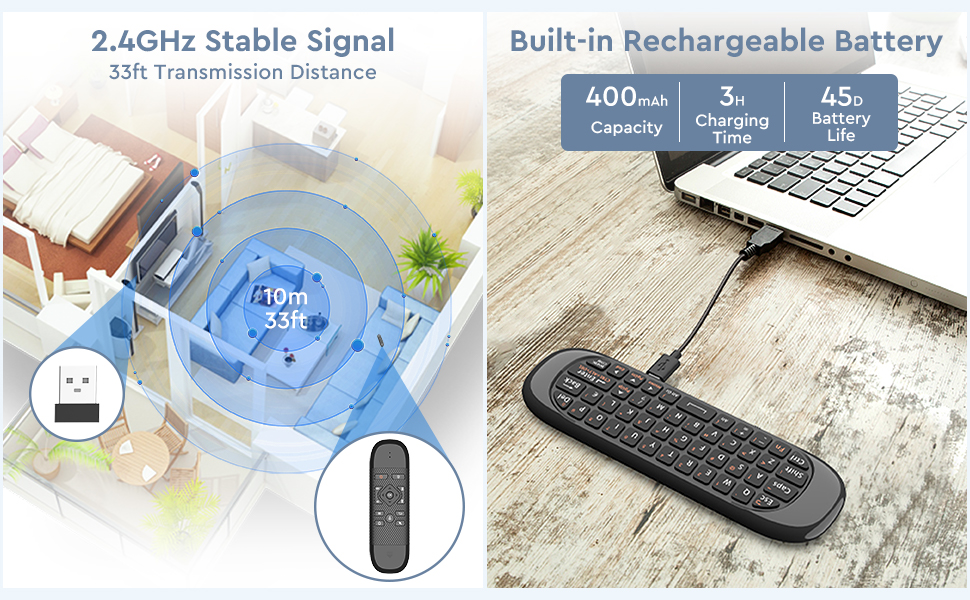 Stable Signal Transmission &amp;amp; Built-in Rechargeable Battery