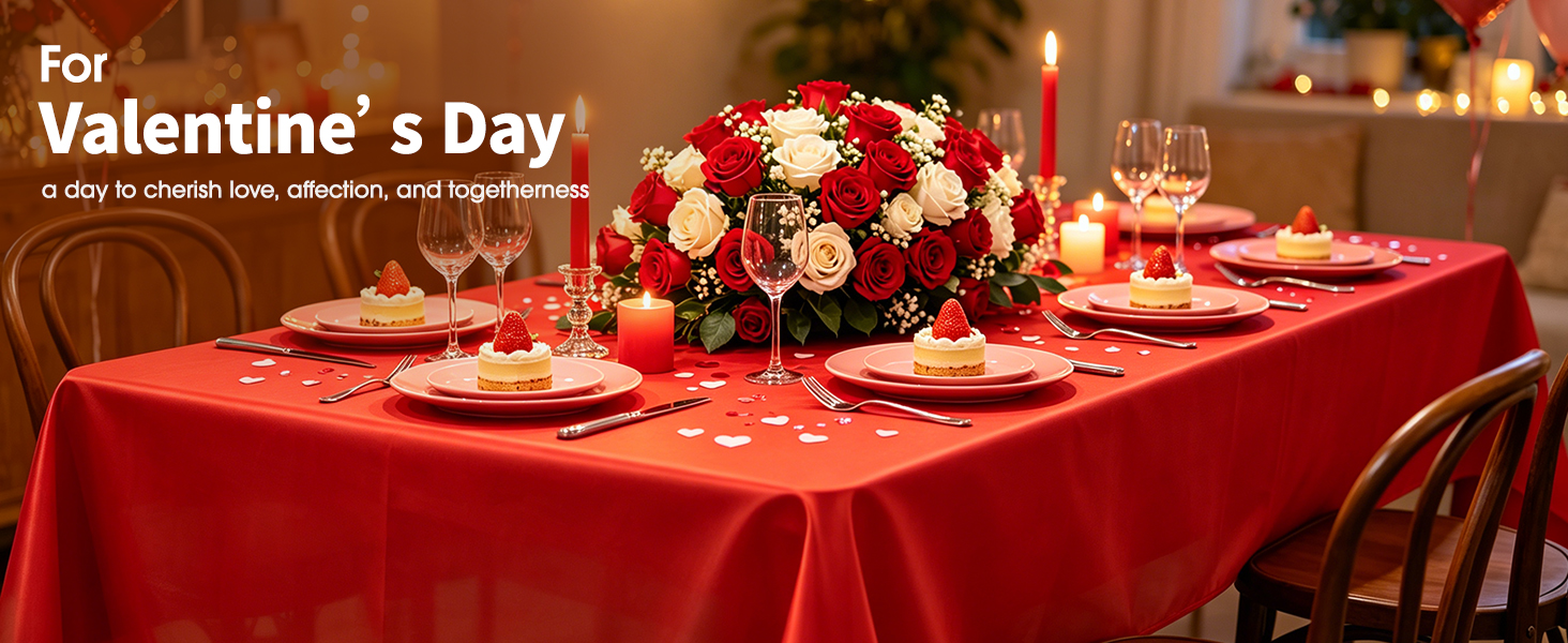red tablecloth