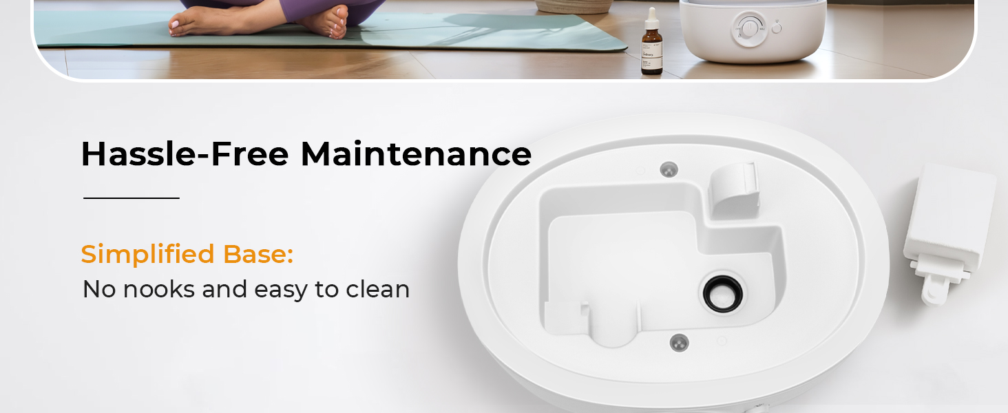 simplified base: no nooks and easy to clean