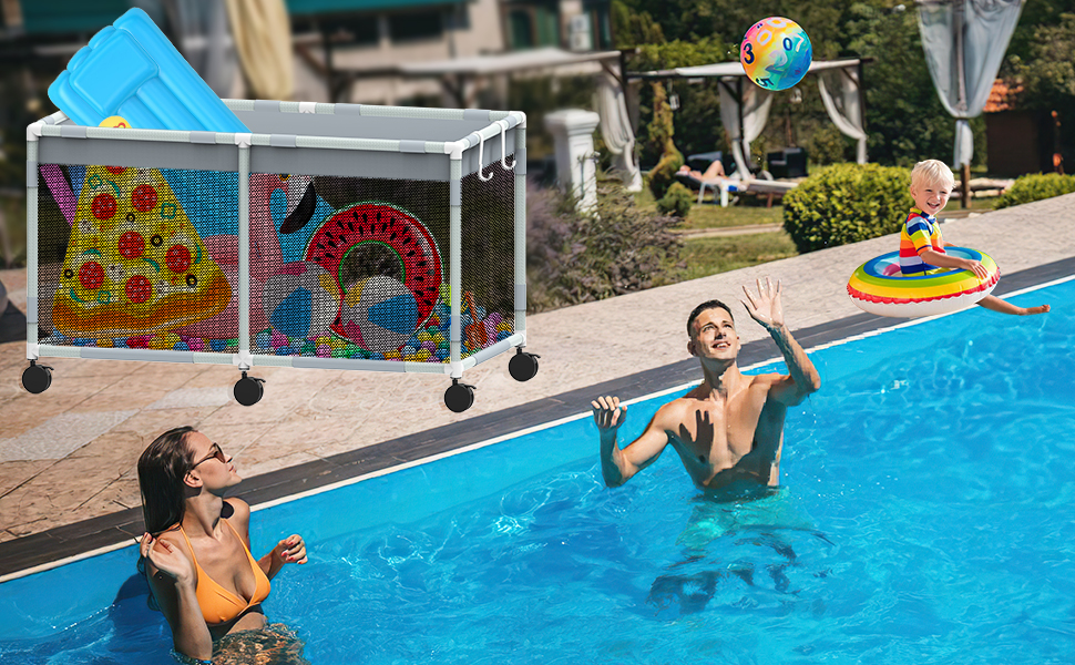 pool float storage organizer