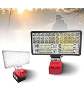 Cordless LED Work Light for Milwaukee 20V Battery, 90W 5400ML LED Wide Beam Flood Light with USB ...