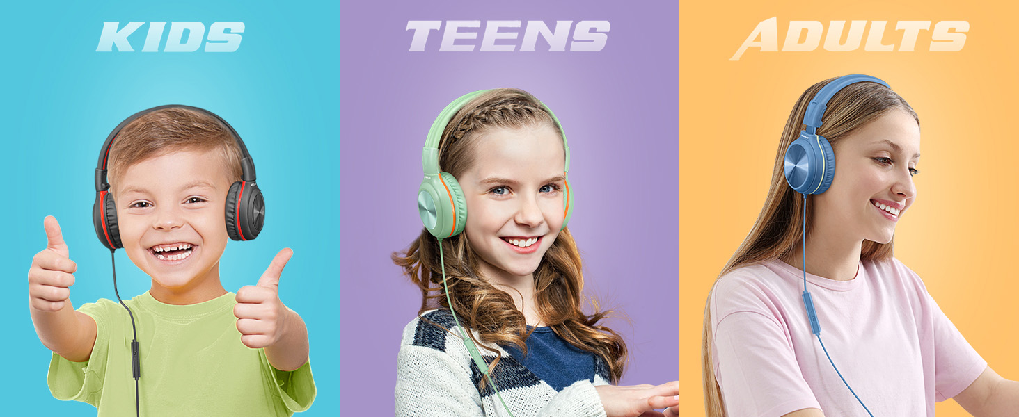 SIMOLIO Kids Headphones Wired for School-Suitable for all Age