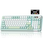 SOLAKAKA A99 Pro Wireless Mechanical Keyboard with BT5.0/2.4GHz/USB-C, LCD Screen &amp; Metal Knob, G...
