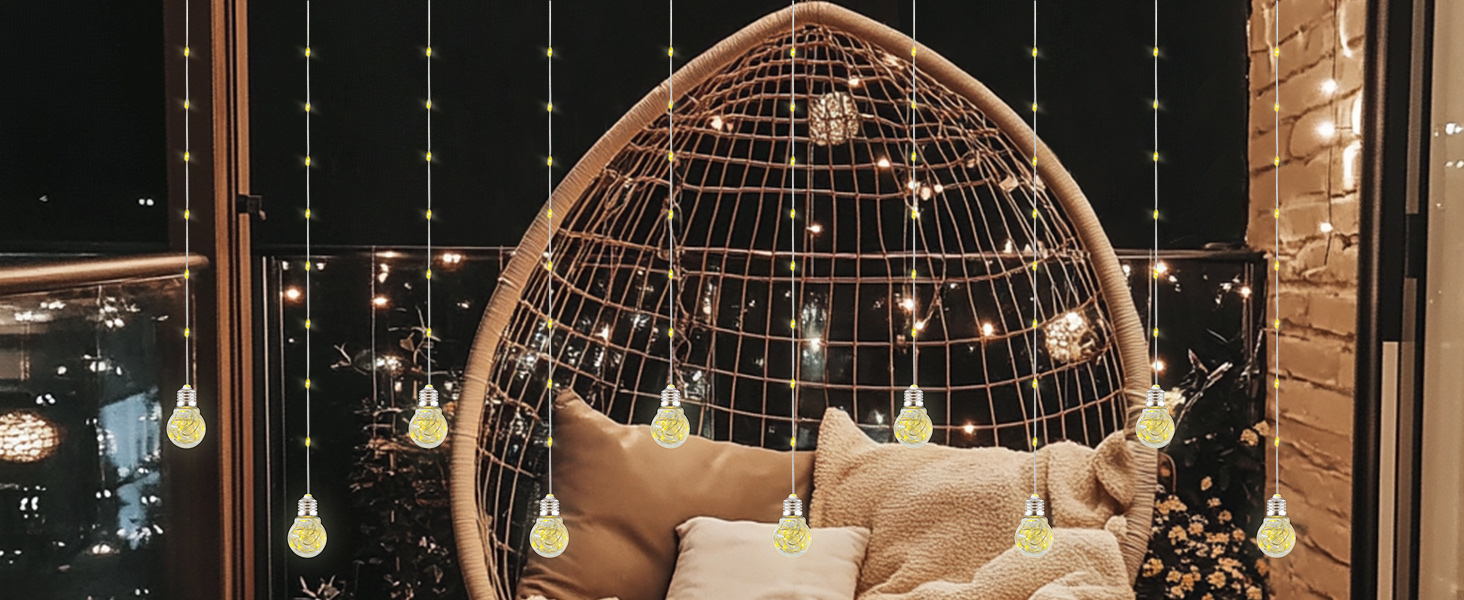 wishing ball curtain lights for balcony decor