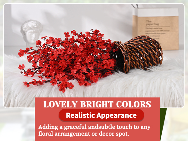 red artificial flowers